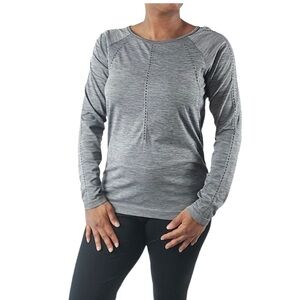 Athleta | Foothill Seemless Long Sleeve Top in Heather Gray | Sz M